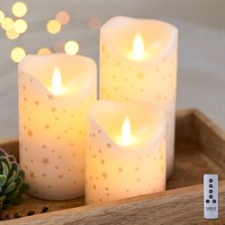 Sirius Sara vokslys - sæt med 3 stk. Romantic/Guld