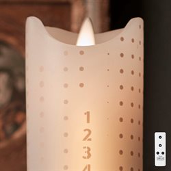 Sirius LED kalenderlys - Sara hvid med guld prikker og tal
