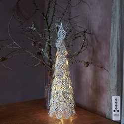 Sirius Kirstine juletræ - Sølv - 53,5 cm. højt - 20 LED