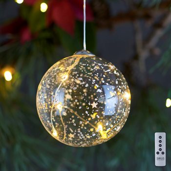 Sirius Romantic glaskugle - Ø8 cm. med 5 LED