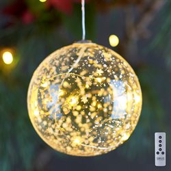 Sirius Romantic glaskugle - Ø10 cm. med 8 LED