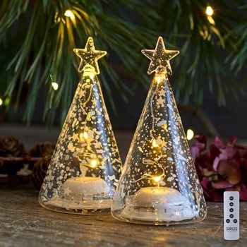 Sirius 2 stk. Romantic Glas træ\'er - 11,5 cm. høje