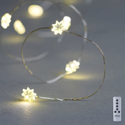 Sirius Silke lyskæde med blomster - med 40 LED - til batteri