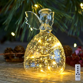Sirius Romantic Glas engel - 13 cm. høj