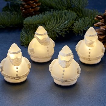 Sirius 4 små Santa i frosted glas