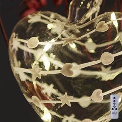 Sirius Sweet Christmas glas hjerte - Ø8 cm. med 5 LED
