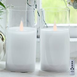Sirius Ivy LED stearinlys - Hvide - 15 cm. 2 stk. 