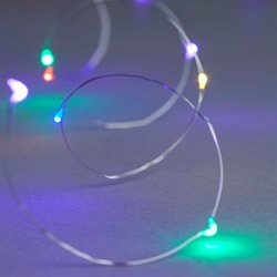 Sirius Knirke LED lyskæde til batteri. 20 multifarvede LED