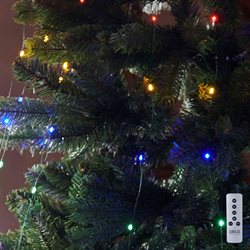 Sirius Knirke drop down lyskæde - Multi/Grøn - til et træ på 1,5 meter