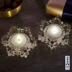 Sirius Laura fyrfadslys til batteri - 2 stk. Klart glas